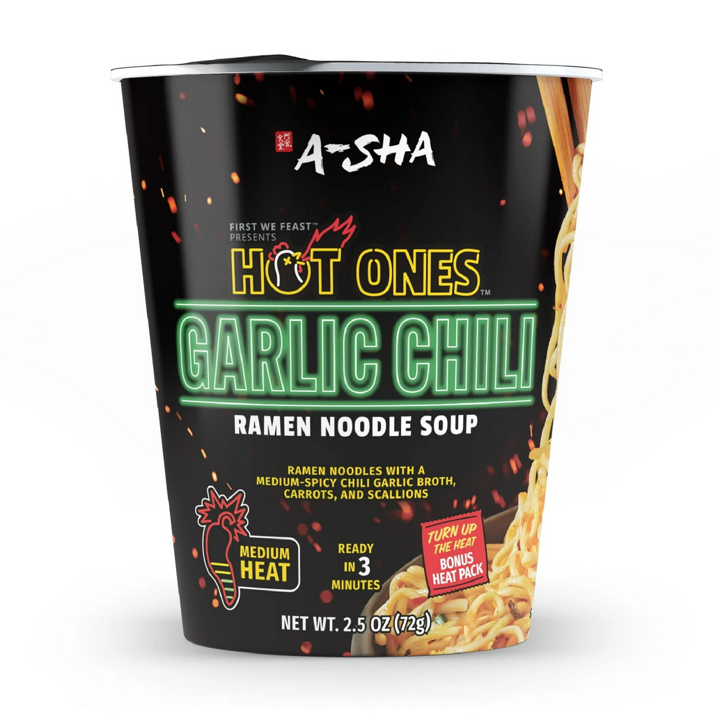 (6 pack) Hot Ones x A-Sha Garlic Chili Ramen Noodle Soup