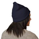 Classic Embroidered Cuffed Beanie | Cozy Winter Hat, Unisex Beanie, Handmade Gift, Warm Accessory, Streetwear Fashion