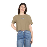 Chic Women's Crop Tee with Artistic Design, Casual Summer Style, Trendy Gift for Her, Festival Wear, Stylish Streetwear