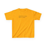 Adventurous Kids Tee: Comfort is Easy, Risk is Living, Motivational Shirt, Gift for Young Explorers, Fun Everyday Wear