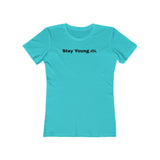 Stay Young Boyfriend Tee, Inspirational T-Shirt for Women, Stylish Graphic Tee, Casual Wear, Gift for Her, Trendy Summer Top