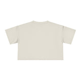 Chic Women's Crop Tee with Artistic Design, Casual Summer Style, Trendy Gift for Her, Festival Wear, Stylish Streetwear
