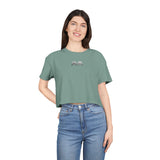 Chic Women's Crop Tee with Artistic Design, Casual Summer Style, Trendy Gift for Her, Festival Wear, Stylish Streetwear