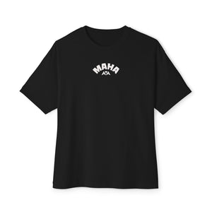 MAHA with white logo Trendy Oversized Boxy Tee | Casual Streetwear, Gift for Her or Him, Relaxed Fit Shirt, Summer Wardrobe Essential, Everyday Tee