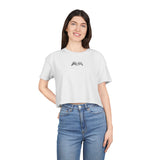 Chic Women's Crop Tee with Artistic Design, Casual Summer Style, Trendy Gift for Her, Festival Wear, Stylish Streetwear