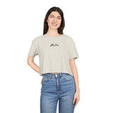 Chic Women's Crop Tee with Artistic Design, Casual Summer Style, Trendy Gift for Her, Festival Wear, Stylish Streetwear