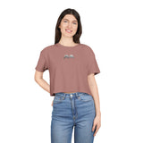 Chic Women's Crop Tee with Artistic Design, Casual Summer Style, Trendy Gift for Her, Festival Wear, Stylish Streetwear