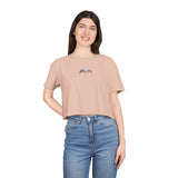 Chic Women's Crop Tee with Artistic Design, Casual Summer Style, Trendy Gift for Her, Festival Wear, Stylish Streetwear
