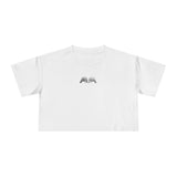 Chic Women's Crop Tee with Artistic Design, Casual Summer Style, Trendy Gift for Her, Festival Wear, Stylish Streetwear