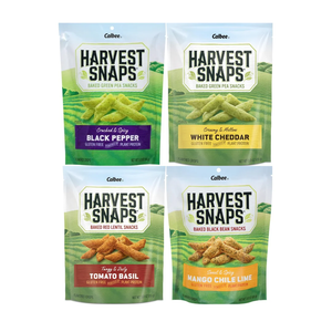 Variety Pack Harvest Snaps Veggie Chips - White Cheddar, Mango Chili Lime, Black Pepper, Tomato Basil - Healthy Snacks, Gluten-Free, Plant-Based Protein, 4 Pack