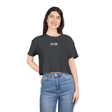Chic Women's Crop Tee with Artistic Design, Casual Summer Style, Trendy Gift for Her, Festival Wear, Stylish Streetwear