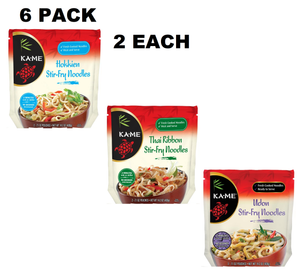 2 Packs each Variety Ka-Me Thai Ribbon, Hokkien, and Udon Stir Fry Noodles - 14.2 Oz (Variety Pack of 6)