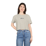 Chic Women's Crop Tee with Artistic Design, Casual Summer Style, Trendy Gift for Her, Festival Wear, Stylish Streetwear