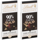 2 Pack Product of Lindt Excellence 90% Cocoa Supreme Dark Chocolate, each 3.5 oz.