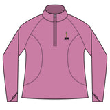 Sporty Ladies Quarter-Zip Pullover, Activewear, Gym Top, Personalized Fitness Shirt, Embroidered Athletic Wear