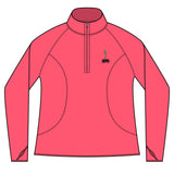 Sporty Ladies Quarter-Zip Pullover, Activewear, Gym Top, Personalized Fitness Shirt, Embroidered Athletic Wear