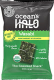 Ocean's Halo Variety Pack - Wasabi, Sea Salt, Ginger Sesame & Thai Sweet Chili Organic Trayless Seaweed Snack 4 Pack Vegan Gluten-Free 0.14 oz Nori Sheets USDA Certified Organic Non-GMO Shelf-Stable