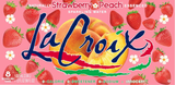 LaCroix Sparkling Water, Strawberry Peach, 12 Fl Oz 2 cases (16 cans)