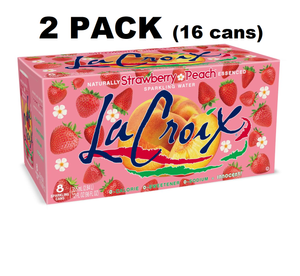 LaCroix Sparkling Water, Strawberry Peach, 12 Fl Oz 2 cases (16 cans)
