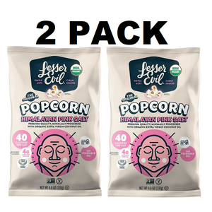 LesserEvil Organic Popcorn, Himalayan Pink Salt 4.6 oz Pack of 2