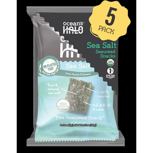 Ocean's Halo, 5pk Seaweed Snack, Healthy, Sea Salt, Vegan Keto Nori Chips