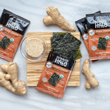 (5 pack) Ocean's Halo, Organic Trayless Seaweed Snack, Ginger Sesame, Vegan, Shelf-Stable Nori, 0.14 oz