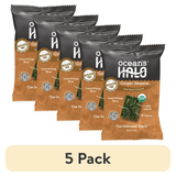(5 pack) Ocean's Halo, Organic Trayless Seaweed Snack, Ginger Sesame, Vegan, Shelf-Stable Nori, 0.14 oz