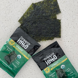 (4 pack) Ocean's Halo, Organic Trayless Seaweed Snack, Wasabi, Vegan, No Plastic Tray, 1pk Nori Sheets, Shelf-Stable, 0.14 oz