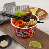 Nissin Top Ramen Bowl Ramen Noodle Soup Beef Flavor 3.28 Ounce Pack of 6 Ready in 5 Minutes Authentic Taste Classic Beef Flavor