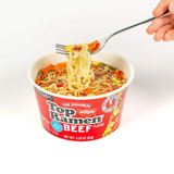 Nissin Top Ramen Bowl Ramen Noodle Soup Beef Flavor 3.28 Ounce Pack of 6 Ready in 5 Minutes Authentic Taste Classic Beef Flavor