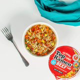 Nissin Top Ramen Bowl Ramen Noodle Soup Beef Flavor 3.28 Ounce Pack of 6 Ready in 5 Minutes Authentic Taste Classic Beef Flavor