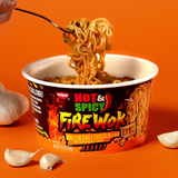 Nissin Hot & Spicy Fire Wok Molten Chili Chicken Flavor Top Ramen Bowl 4.37 Ounce Pack of 6 Convenient Beef Flavored Soup for Quick Meals