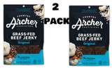 2 Pack Country Archer Grass-Fed Beef Jerky Original, 2.5 oz pack of 2