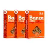 6 Pack Banza Chickpea Pasta, Variety Pack (2 Penne/2 Rotini/2 Shells) - Gluten Free Healthy Pasta, High Protein, Lower Carb and Non-GMO - 8 oz