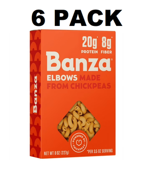 Banza Elbows Pasta Gluten Free High Protein Lower Carb (Pack of 6)