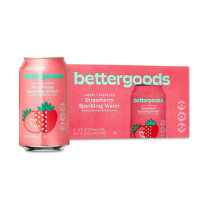 bettergoods Strawberry Flavored Sparkling Water, 12 fl oz, 8 Cans