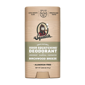 Dr. Squatch Birchwood Breeze Natural Deodorant Aluminum Free Deodorant for Men, 2.65 Oz