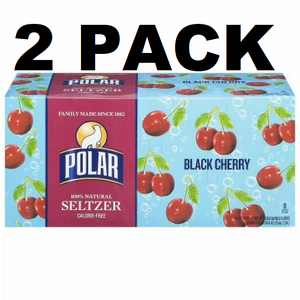 Polar Black Cherry Flavored Seltzer Water Cans - 12 fl oz - 8 pk case 2 Pack 16