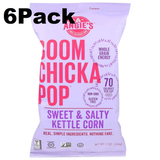 Angie's BOOMCHICKAPOP Sweet & Salty Kettle Corn Popcorn, Pre-Popped Popcorn, 7 oz-Pack of 6