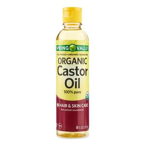 Spring Valley Cold-Pressed Castor Oil - Unrefined & Hexane-Free, Organic for Hair & Skin - 8 fl oz