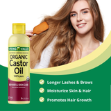 Spring Valley Cold-Pressed Castor Oil - Unrefined & Hexane-Free, Organic for Hair & Skin - 8 fl oz