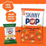 Skinnypop Gluten Free Cheddar Jalapeno, 4.4 oz Sharing Size Bag, Skinny Pop, Healthy Popcorn Snacks 2 bags
