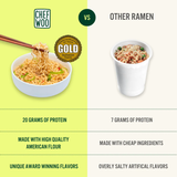 Chef Woo Roasted Chicken Ramen Cup High Protein Noodles (12 Pack), 20g of Animal-free, Bioavailable Protein