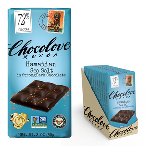 Chocolove Hawaiian Sea Salt In Strong Dark Chocolate Bar 3 Oz Pack Of 12