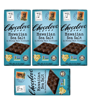 Chocolove Hawaiian Sea Salt In Strong Dark Chocolate Bar 3 Oz Pack Of 4