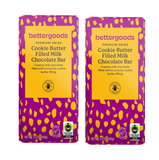 2 Pack bettergoods Premium Swiss Cookie Butter Filled Milk Chocolate Bar, 3.5 oz pack of 2