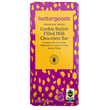 2 Pack bettergoods Premium Swiss Cookie Butter Filled Milk Chocolate Bar, 3.5 oz pack of 2