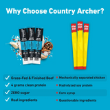 5 Pack Country Archer Jerky Co Original Beef Stick MINI .5 oz Pack of 5
