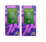 2 Pack bettergoods Plant-Based 55% Dark Oat Chocolate Bar, 3.5 oz pack of 2