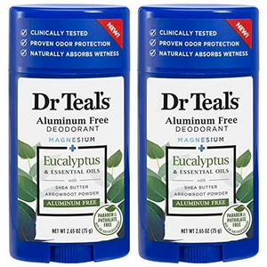 Dr Teal s Aluminum Free Deodorant - Eucalyptus - Paraben & Phthalate Free - 2.65 oz Pack of 2